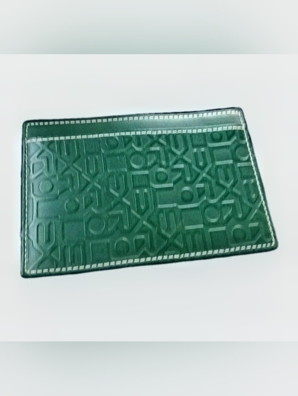 Rolex Embossed Green Leather Card Holder